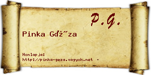 Pinka Géza névjegykártya