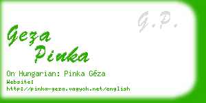 geza pinka business card